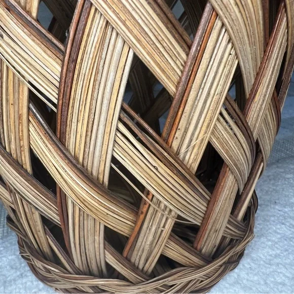 VTG Wicker Basket Planter Braided Woven Cachepot MCM Boho Cottage Set of 3 - Picture 17 of 17